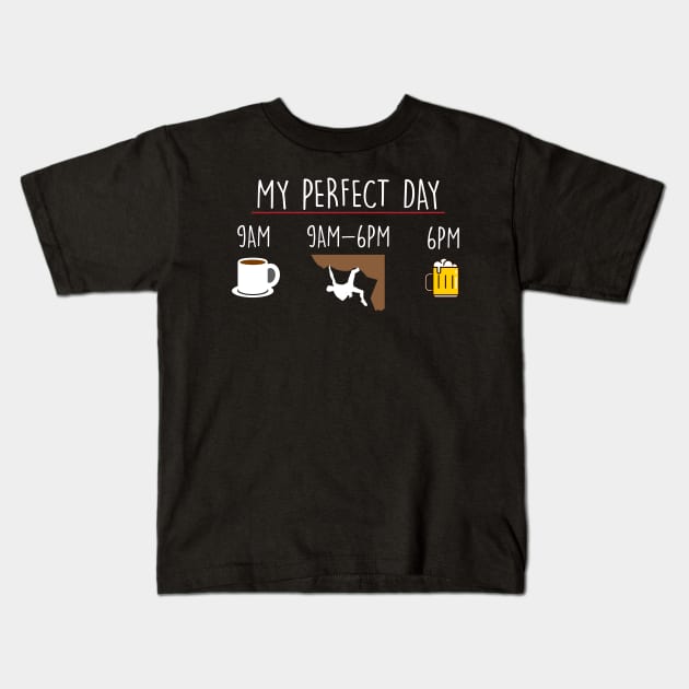 My Perfect Day Coffee Rock Climbing Beer Kids T-Shirt by thingsandthings